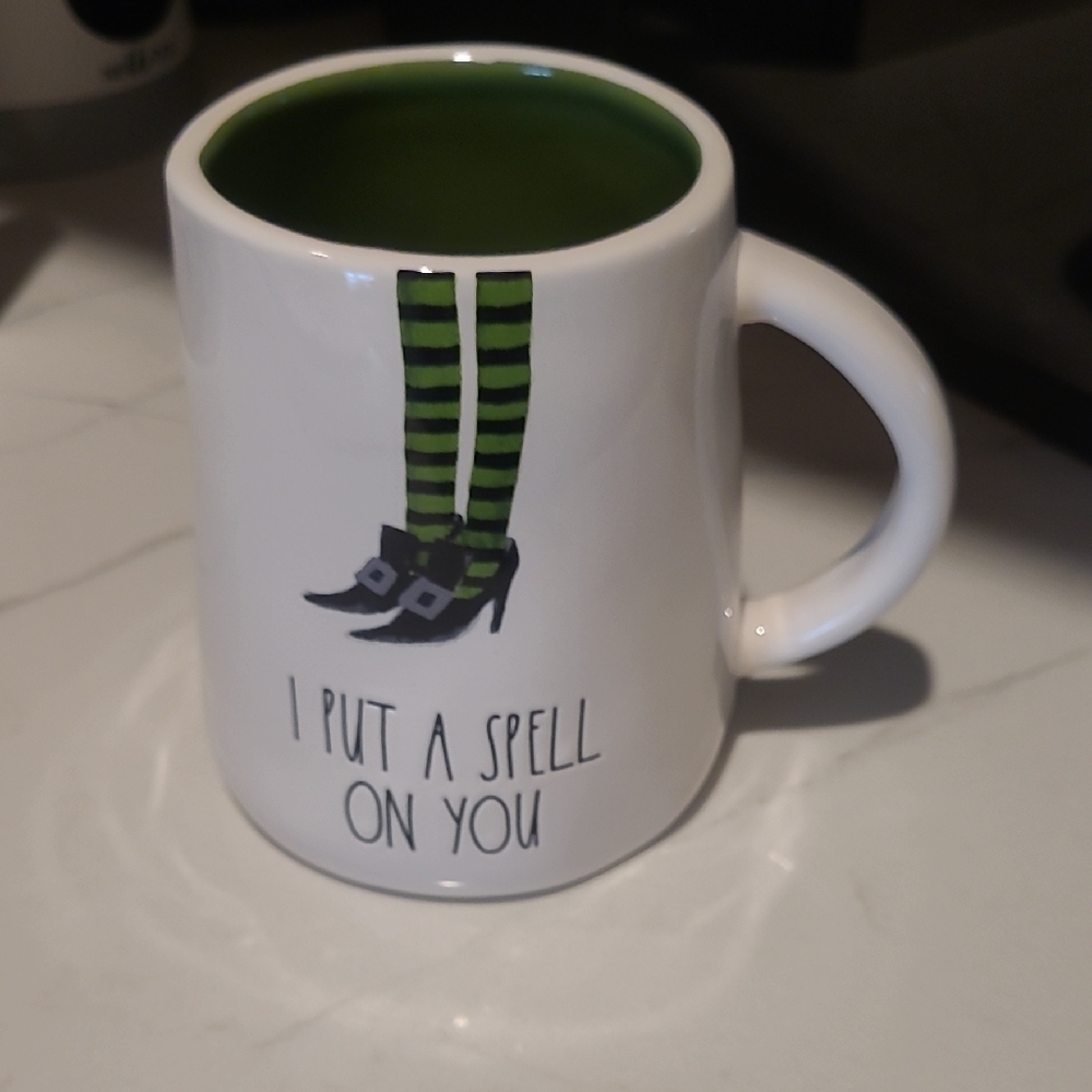 Rae Dunn Witch Legs Coffee Mug with Green Interior